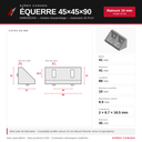 Gusset 45x45x90 Light Load