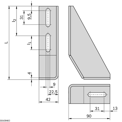 Foundation bracket 160x90x42x4