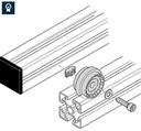 Support roller with center shoulder, Ø48mm, for 10mm slot