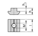 Slot nut, sliding block, N8, M6