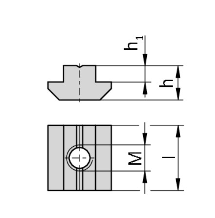 Slot nut, sliding block, N8, M8