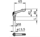 Clamping lever gn300-63-m8-40-sw