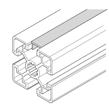 Cache rainure, N10, 2000mm, gris clair