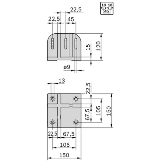 Base plate 150x150x120