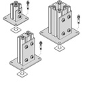 Base plate 40x40, steel (pied)