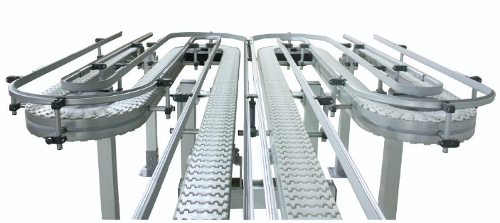 Convoyeur Complet, 4.13" (105mm) large x 4' lg x 4' lg, Flex-move, chaine modulaire