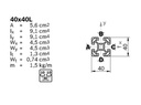Profile 40x40L, L=6070-6170mm long