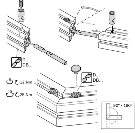 Quick connector, N8, bendable, end-to-end, acier galvanisé