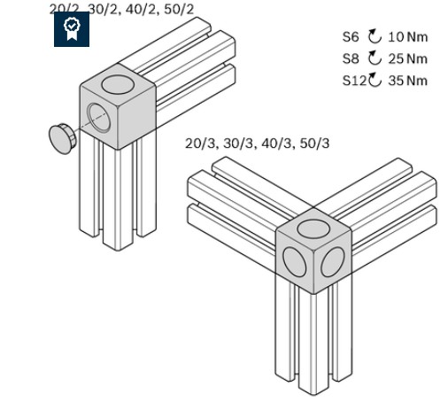 Cubic joint 45/2 set