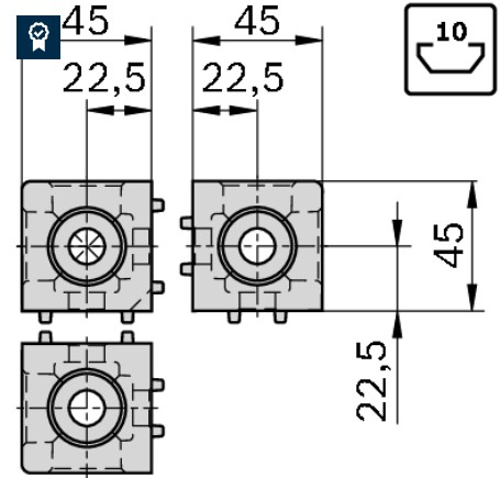 Cubic joint 45/3 set