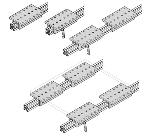 Sliding element 10 flat lockable