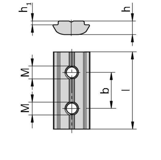 Slot nut, swivel block, N10 double M5 x M8