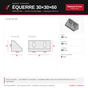 Équerre 30x30x60 à charge légère (light duty gusset)