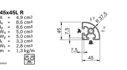 Profile 45x45L R 20x6070mm (bundle)