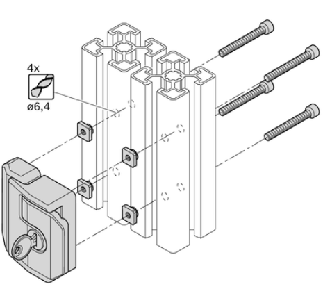Door lock for swing doors, Uniform Locking