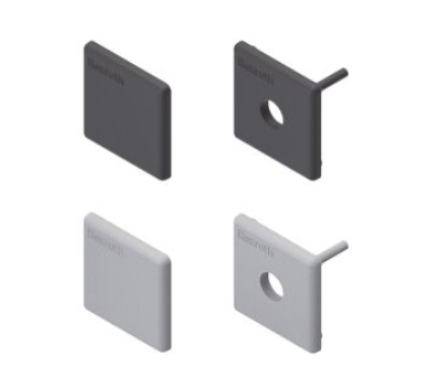 Cap cover 30x30, avec trou, gris