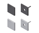Cap cover 30x30, avec trou, gris