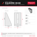 Équerre 30x60 à charge légère (light duty gusset)