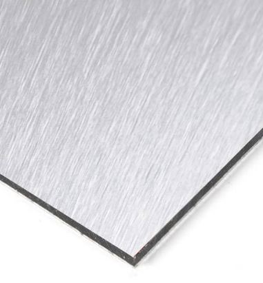 Feuille de composite d'aluminium, ACM, fini brossé / gris mat, 3mm, 48”x96”